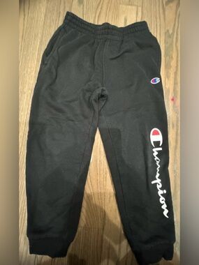 Champion Boys Black Sweatpants Size S Casual Athletic Joggers